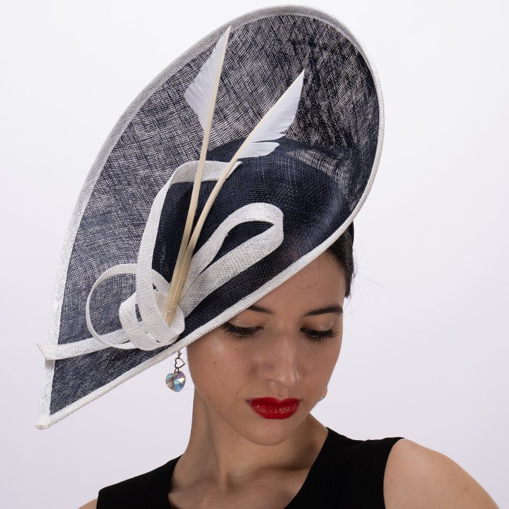 Stunning Black White Fascinator